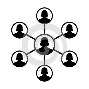 Connection icon vector female group of persons symbol avatar for business management team network