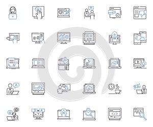 Connection line icons collection. Bond, Link, Unity, Rapport, Nexus, Alliance, Interconnection vector and linear