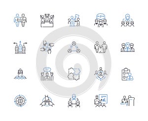 Connection line icons collection. Bonding, Nerking, Linkage, Association, Relation, Affiliation, Intimacy vector and