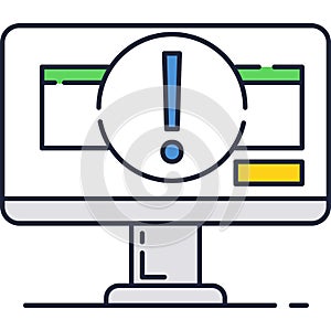 Connection lost icon, web error on vector computer