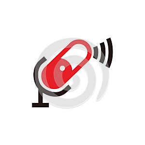 Connection microphone icon for broadcast or podcast sign