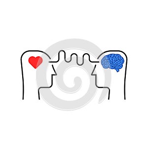 connection of mind and heart with heads