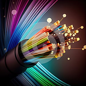 Connection of optical fiber cable.