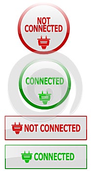 Connection status internet buttons