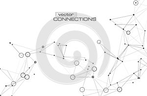 Connection structure. Abstract connecting network of triangles and lines. Digital background. Intelligence artificial