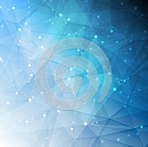 Connection structure blue low poly vector design