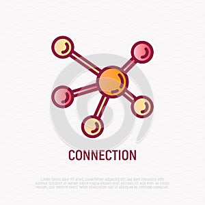 Connection thin line icon. Modern vector illustration