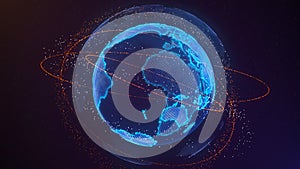 Connection to the World Wide Web. Global background of planet Earth. Big data. 3d rendering