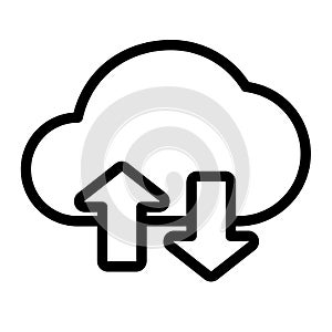 Connection transfer cloud wireless single isolated icon with outline style