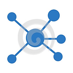 Connection glyph color flat vector icon