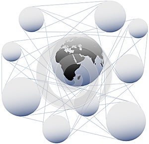 Connections join sphere Earth in global network