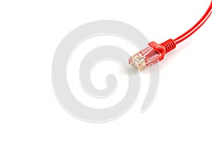 Connections of red network cable red lan cable