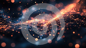 connectivity glowing style of a collapsing network