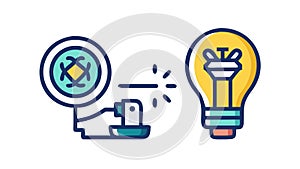 Connectivity and Idea Generation Icon, vector design Generative AI