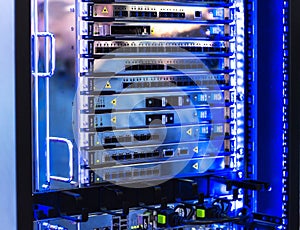 The connector span of frequency DWDM on optical modulations. Multiservise platform