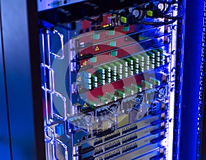 The connector span of frequency DWDM on optical modulations. Multiservise platform