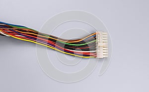Connector with wires of different colors to power various components of the computer
