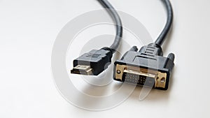 Connectors HDMI and DVI at white