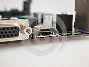 Connectors, interfaces for connecting the display to a computer, laptop, hdmi, selective focus