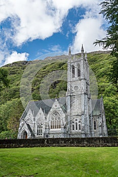 Neo-Gothic church at Kylemore Abbey, Ireland.