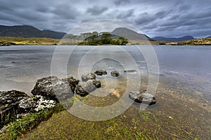 Connemara lake and mountains in Co. Mayo, Ireland photo