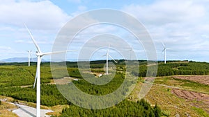 Connemara landscape with wind turbines, Galway Wind Park, Ireland.