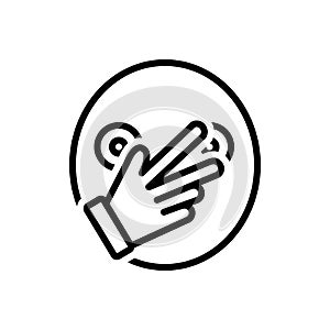 Black line icon for Connivance, hand and finger