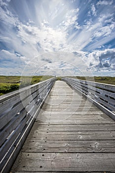 Connor Creek Bridge under blue sky.