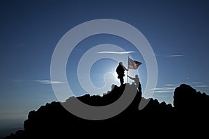 Conquerors with a flag photo