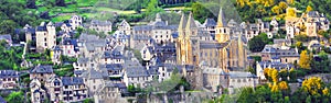 Conques -medieval village and abbey , France photo
