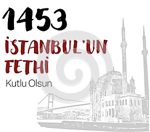 Conquest of Istanbul concept vector illustration.