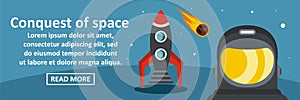 Conquest of space banner horizontal concept
