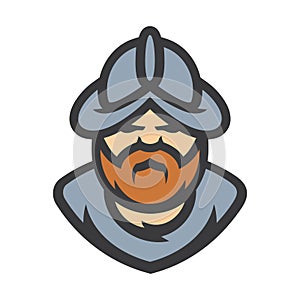 Conquistador medieval conqueror warrior vector sign