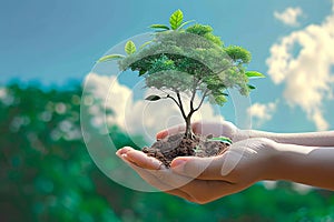 conscious Eco pledge Tree in hand signifies the commitment to change