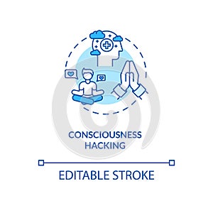 Consciousness hacking concept icon