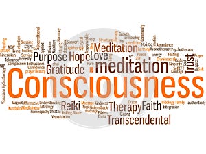 Consciousness word cloud banner photo