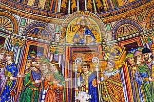 Consecration  Mark's Body Mosaic Saint Mark Cathedral Venice Italy