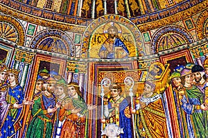 Consecration  Mark's Body Mosaic Saint Mark Cathedral Venice Italy photo