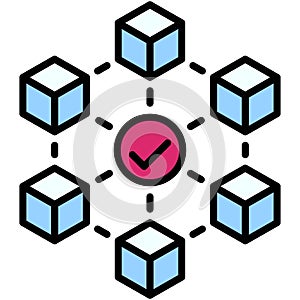 Consensus icon, Blockchain related vector illustration