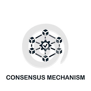 Consensus mechanism icon. Monochrome simple sign from blockchain collection. Consensus mechanism icon for logo