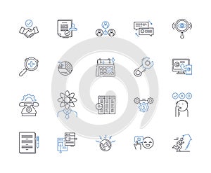 Consensus unanimity line icons collection. Agreement, Unity, Harmony, Consistency, Compliance, Collaboration, Accord