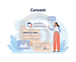 Consent concept illustration. Flat vector illustration