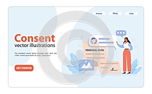 Consent concept illustration. Flat vector illustration