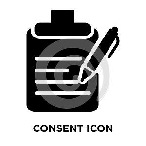 Consent icon vector isolated on white background, logo concept o