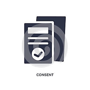 consent icon on white background. Simple element illustration from gdpr concept