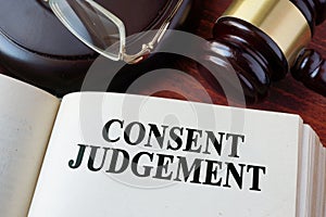 Consent judgement and a gavel.