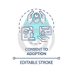 Consent to adoption soft blue concept icon