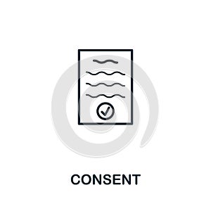 Consent vector icon symbol. Creative sign from gdpr icons collection. Filled flat Consent icon for computer and mobile