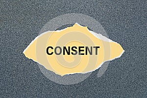 CONSENT - written on torn yellow paper