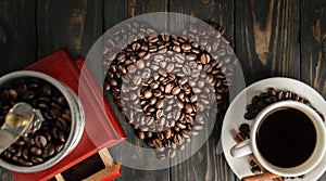 Consep heart coffee old grinder top view